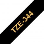 Fita Laminada Brother TZE-344 Dourado/Preto Compatível