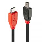 Lindy - 31717 cable USB 0,5 m USB 2.0 Mini-USB B Micro-USB B Negro, Rojo - 31717