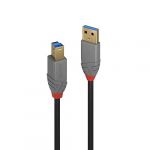 Lindy - 36743 cable USB 3 m USB 3.2 Gen 1 (3.1 Gen 1) USB A USB B Negro, Gris - 36743