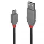 Lindy - 36731 cable USB 0,5 m USB 2.0 USB A Micro-USB B Negro, Gris - 36731