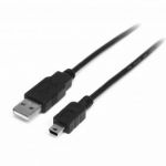 StarTech.com - Cable USB de 1m para Cámara - 1x USB A Macho - 1x Mini USB B Macho - Adaptador Negro - USB2HABM1M