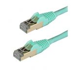 StarTech.com - Cable de 1,5m de Red Ethernet Cat6a Aqua sin Enganches con Alambre de Cobre - 6ASPAT150CMAQ