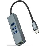 Nanocable Hub USB-C a Ethernet Gigabit + 3x USB 3.0 Aluminio - 10.03.0408