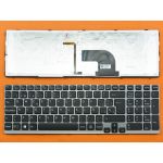 Teclado para Portatil Sony Vaio SVE15 149078511 Backlit Preto com Estrutura Cinzento (espanhol ) - TECSVE15GT