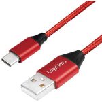 Logilink Cabo USB a Macho - USB C Macho Vermelho (30cm) - CU0147