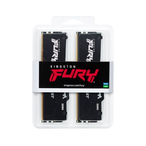 Memória RAM KINGSTON Pack 2x 32GB (64GB) DDR5 CL40 5600MT/s Fury Beast RGB Black