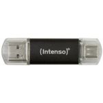 INTENSO Pen Drive usb 3.2 + Usb-c Twist Line 128GB Black - 3539491