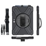 Antiimpacto! Capa Tablet Survivor Frente + Verso com Película e Suporte para Microsoft Surface Pro 8 Preto