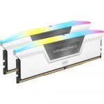 Memória RAM Corsair DDR5, 6000MHz 32GB 2x16GB Dimm, Unbuffered, 40-40-40-77, Xmp 3.0, Vengeance Rgb DDR5 White Heatspreader, Rgb led, 1.35V