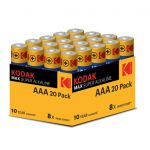 KODAK Pilha Alcalina Max Super AAA LR03, 20 Unidades pack 20 unidades - 783246