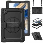 Capa Flip para Samsung Galaxy Tab A8 2021 10.5 X200 X205 Hard Case TP Defender 360 Tiracolo Black