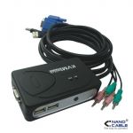 Nanocable KVM Switch VGA USB 1U-2PC + Cable Jack 3.5mm