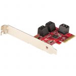 StarTech Placa de Expansão PCIe SATA de 6 portas 6 Gbps Baixo Perfil Vermelho