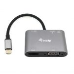 Equip Adaptador multifuncional USB-C 5 em 1 HDMI VGA HD15 USB PD de 100 W USB 3.0 AUX