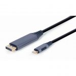 Gembird Cabo CC-USB3C-DPF-01-6 USB-C para DisplayPort 4K 60Hz 1.8m Cinza