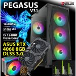 Computador Gaming I5 12400F Rtx 4060 8GB 16GB 512GB SSD Pegasus V31 Powered By Asus - CHIP7_PEGASUS_V31