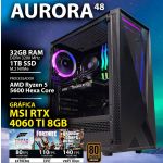 Computador Gaming Amd Ryzen 5 5600 Rtx 4060 Ti 8GB 32GB 1TB SSD Windows 11 Home Aurora V48 - CHIP7_AURORA_V48