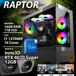 Computador Gaming I7 13700KF Rtx 4070 Super 12GB 16GB 1TB SSD Raptor R4 - CHIP7_RAPTOR_R4