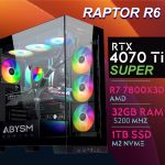 Computador Gaming Amd Ryzen 7 7800X3D Rtx 4070 Ti Super 16GB 32GB 1TB SSD Raptor R6 - CHIP7_RAPTOR_R6