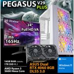 Computador Gaming Amd Ryzen 5 5600 Rtx 4060 8GB 16GB 1TB SSD Windows 11 Home Dlss 3.0 Monitor lg 24GQ50F-B 24" 165HZ 1MS Pegasus V29 Plus - CHIP7_PEGASUS_V29_PLUS