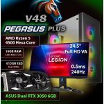 Chip7 Computador Gaming - Amd Ryzen 5 4500 Rtx 3050 6gb 16gb Ram 512gb Ssd Monitor Lenovo Legion R25f-30 24.5" Full hd 240hz 0.5ms - Chip7 Pegasus V48 Plus