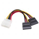 Cabo de alimentação PcCom Essential 4 pinos macho 2x Sata 15 cm