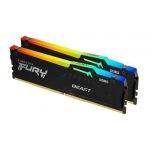 Memória RAM Kingston FURY Beast RGB 64GB (2x32GB) DDR5 CL30 6000MHz - KF560C30BBEAK2-64