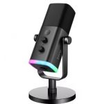 Fifine Microfone Dinâmico Fifine AM8W XLR/USB Rgb Com Conector Para Fone Preto