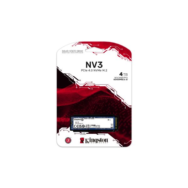 SSD Kingston 4TB NV3 M.2 PCIe 4.0 NVMe - SNV3S/4000G