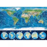 Educa Puzzle 1000 Peças - Mapa do Mundo Físico Neon - 16760