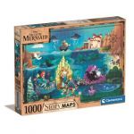 Clementoni Puzzle 1000 Peças Disney Maps Little Mermaid