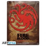 Abystyle Placa de Metal Game of Thrones Targaryen