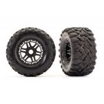 Traxxas Tires & wheels (black wheels, Maxx 17mm)
