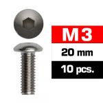 Ultimate Racing M3X20MM Button Head Screws (10 Pcs) Ultimate - UR162320