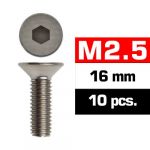 Ultimate Racing M2,5X16MM Flat Head Screws (10 Pcs) Ultimate - UR1612516