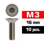 Ultimate Racing M3X16MM Flat Head Screws (10 Pcs) Ultimate - UR161316