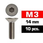 Ultimate Racing M3X14MM Flat Head Screws (10 Pcs) Ultimate - UR161314