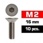 Ultimate Racing M2X16MM Flat Head Screws (10 Pcs) Ultimate - UR161216