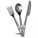 Lifeventure Titanium Knife. Fork & Spoon Set Steel - LF9515