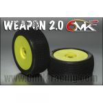 6MIK WEAPON 2.0 15/25 tyres on Yellow / Ultra (Pair Glued) TUY151525