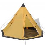 vidaXL Tenda para 4 Pessoas, Amarela - 91008