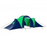 vidaXL Tenda de Campismo 9 Pessoas Tecido Azul e Verde - 90412