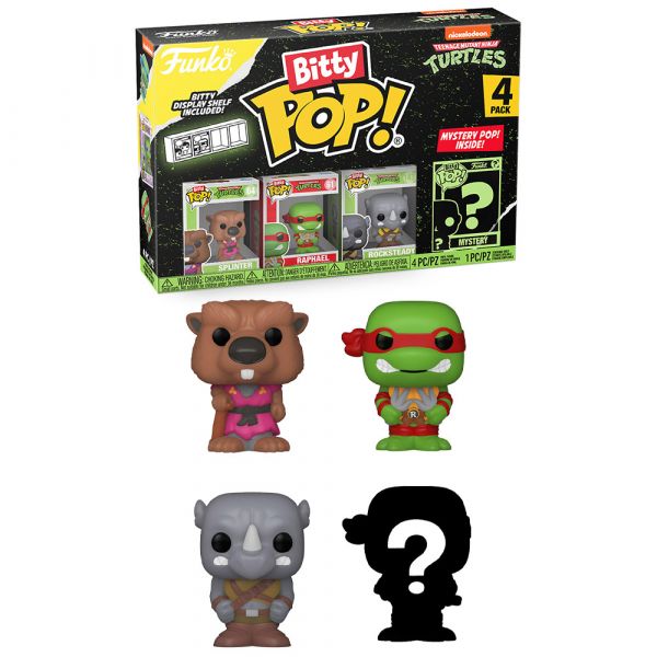 Teenage Mutant Ninja Turtles: Funko Pop! Bitty Pop Espositore 12 Pz  Assortimento 4-Packs, Gioco Funko