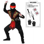 Widmann Fato Ninja Kombat com Armas 4-5 Anos