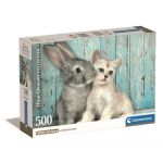 Clementoni Puzzle Compact: Cat & Bunny 500 Peças