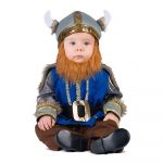 Viving Costumes Viking Adorable With Monkey With An Integrated Belt Hat And Beard Costume Azul 12-24 Meses