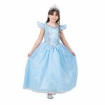 Viving Costumes Princess Crystal Shoe With Gloves And Enaguas Dress Costume Azul 3-4 Anos