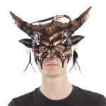 Viving Costumes Steampunk Horns Mask Castanho