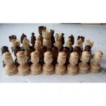 Conjunto de Peças de Xadrez de Madeira Artesanal Soldado 9 cm