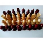 Conjunto de Peças de Xadrez de Madeira Artesanal 5.7 cm Vermelho